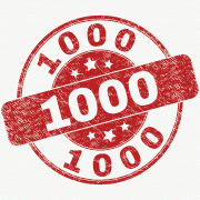 Image showing the number 1000 in red